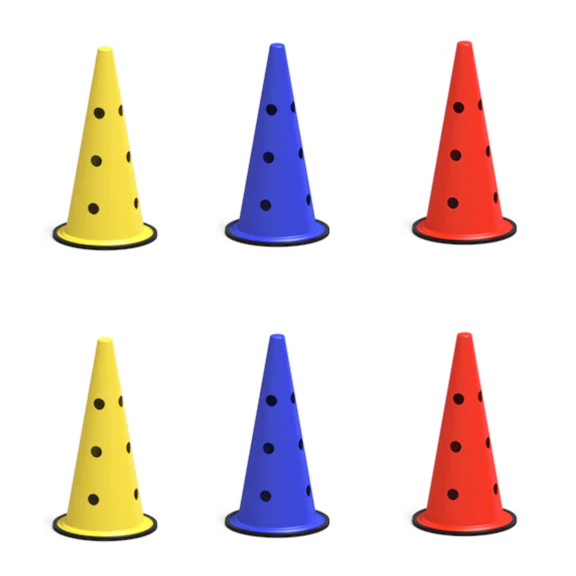 Delikli Antrenman Hunisi 35  cm Kırmızı ve Sarı Mavi