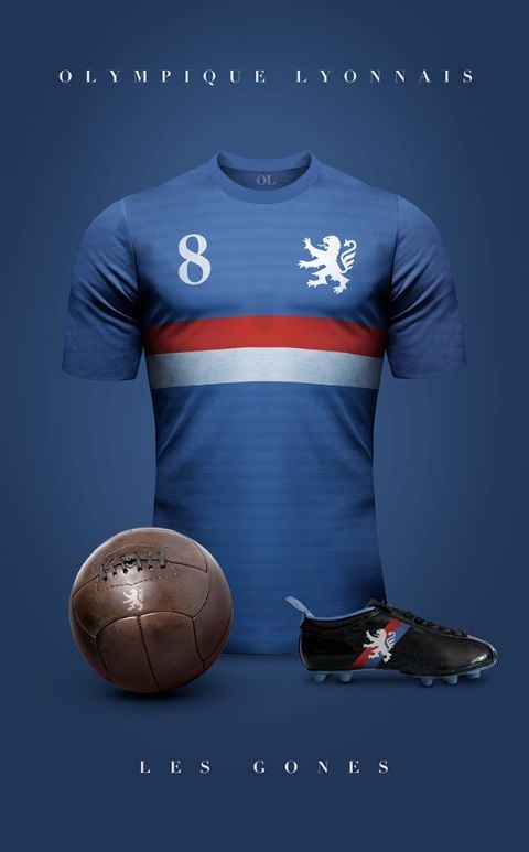 OlympicsLyon Özel Tasarım Retro Forma