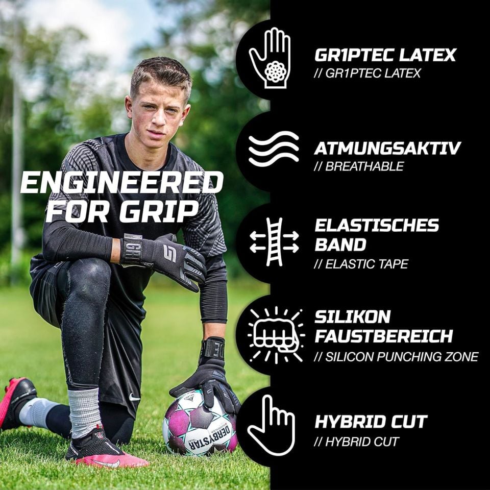 GRIPMODE Kaleci Eldiveni (Siyah-Neon Sarı)