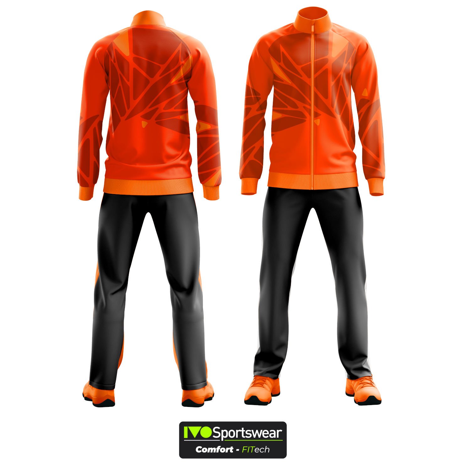 Eşofman Takımı Tam fermuar Dalgıç Kumaş Kişiselleştirilebilir Elite Orange