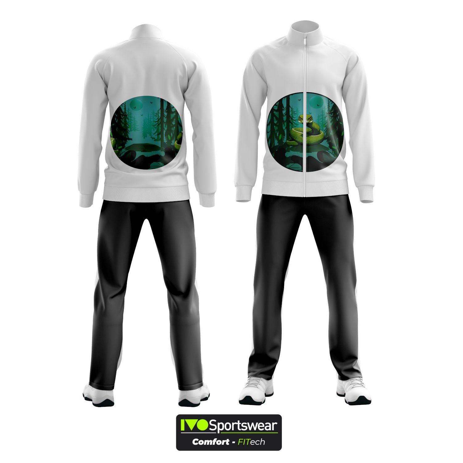 Eşofman Takımı Tam fermuar Dalgıç Kumaş Kişiselleştirilebilir Snake1