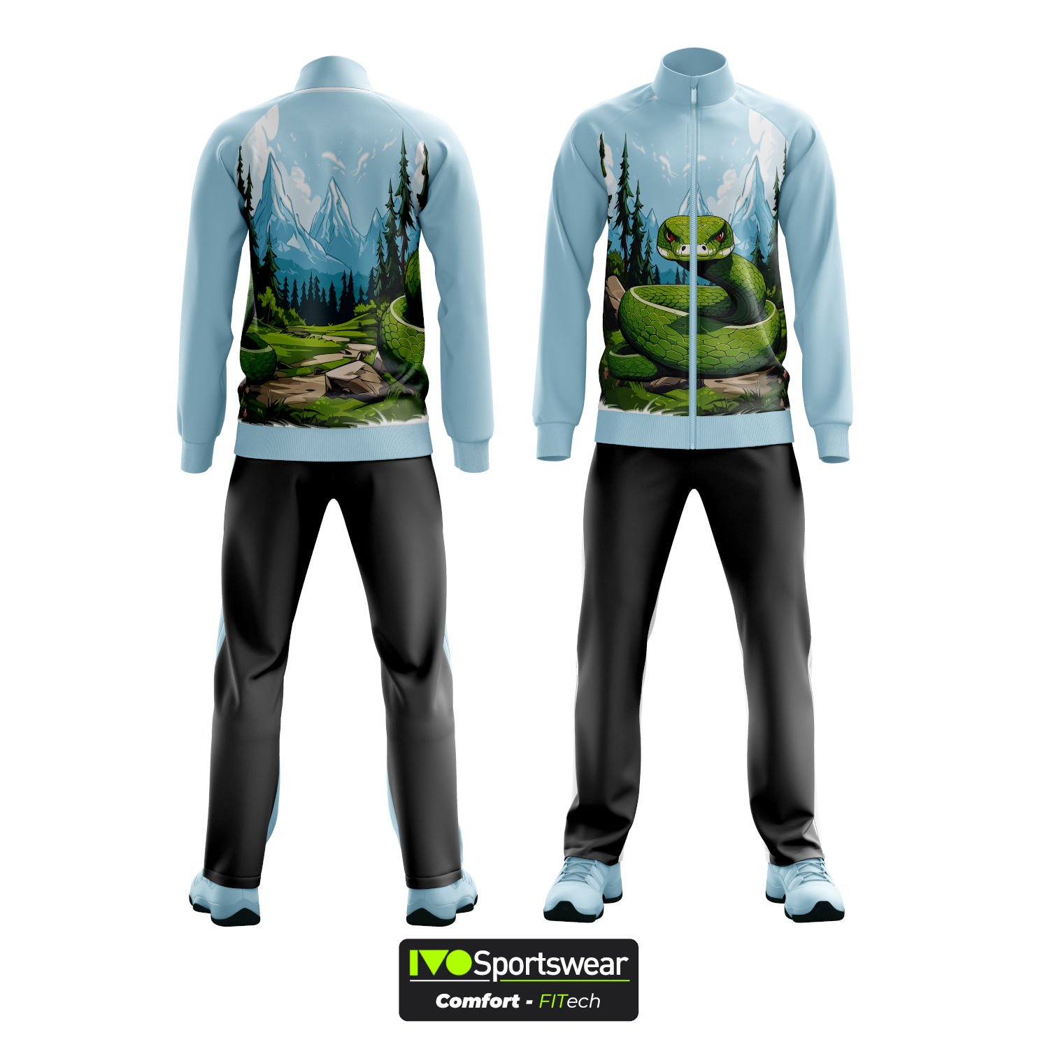 Eşofman Takımı Tam fermuar Dalgıç Kumaş Kişiselleştirilebilir Snake2