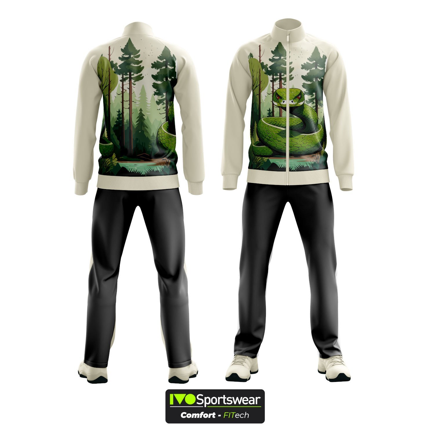 Eşofman Takımı Tam fermuar Dalgıç Kumaş Kişiselleştirilebilir Snake4