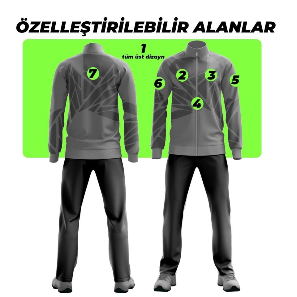 Eşofman Takımı Tam fermuar Dalgıç Kumaş Kişiselleştirilebilir Snake7