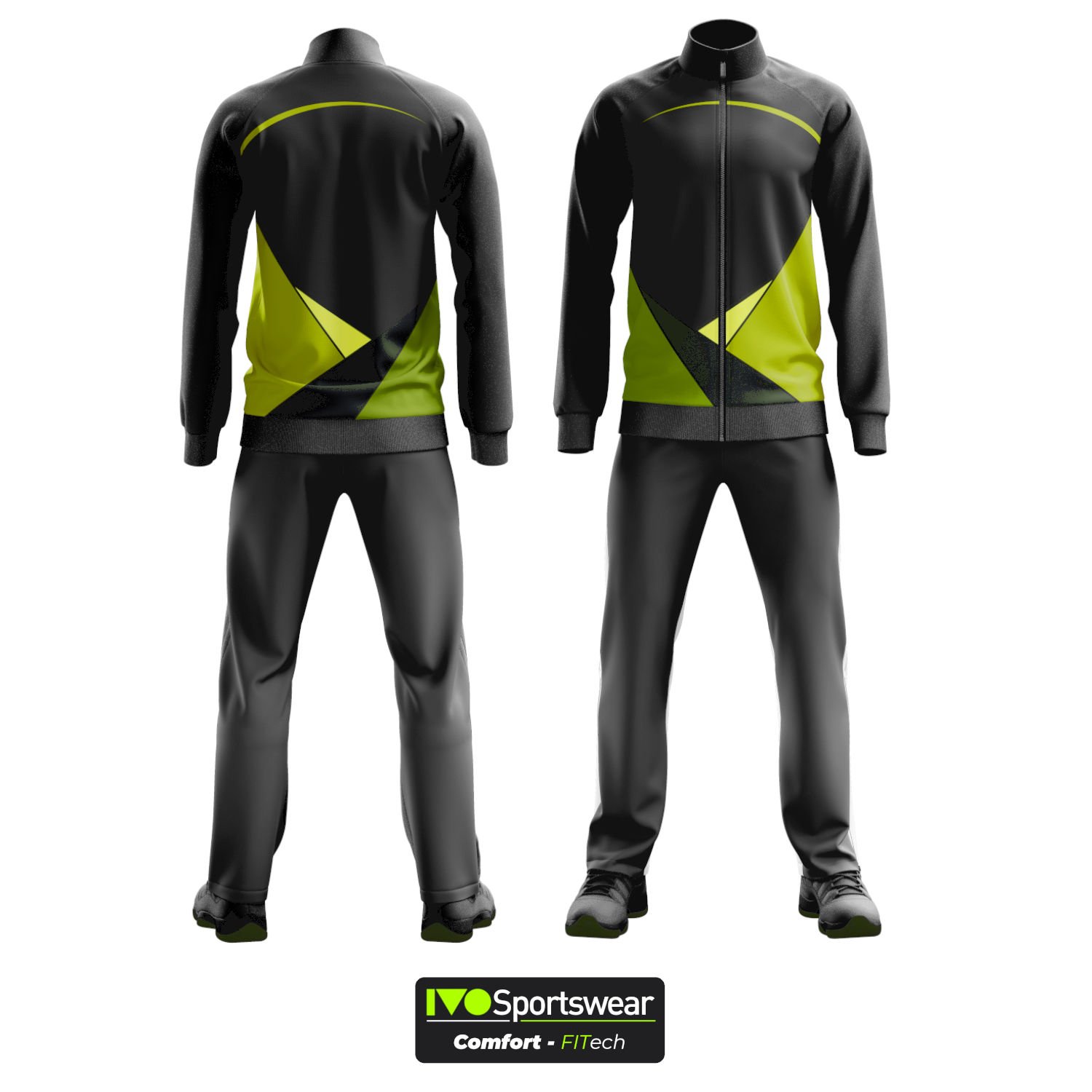 Eşofman Takımı Tam fermuar Dalgıç Kumaş Kişiselleştirilebilir triyellow