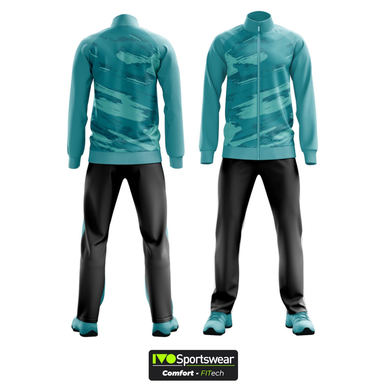 Eşofman Takımı Tam fermuar Dalgıç Kumaş Kişiselleştirilebilir Brushturq