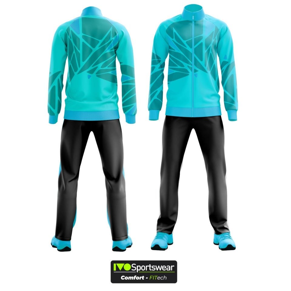 Eşofman Takımı Tam fermuar Dalgıç Kumaş Kişiselleştirilebilir Elite Turquase